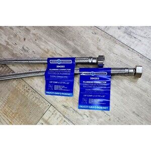 Lot of 2 Jones Stephens 3/8 Comp x 1/2 FIP 20" Faucet Connectors